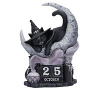 Nemesis Now Cult Cuties Purrah - Calendario perpetuo pintado a mano de resina gótica con bloques de madera, 16,2 cm