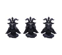 Nemesis Now Cult Cuties Three Wise Baphoboo 13,4 cm, Resina, Negro, Figuras de Baphoboo de Tres sabios, Figuras de Baby Baphomet, coleccionables de Baphomet, fundidas en la Mejor Resina, pintadas a