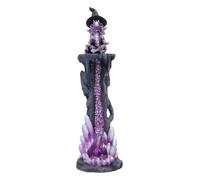 Nemesis Now Dragon - Quemador de Incienso, Resina, Morado, 26,5 cm