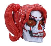 Nemesis Now Drop Dead Gorgeous - Adorno de Cackle and Chaos de 19 cm, Resina, Figura de Calavera de muñeca Payaso, Calavera de Payaso Femenino con Ojos de Purpurina, Fundido en la Mejor Resina,