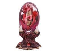 Nemesis Now Elemental Dragonlings - Figura de Huevo de Cristal de dragón Rojo Fuego, Resina, Rojo, Fundido en la Mejor Resina, Pintado a Mano por Expertos