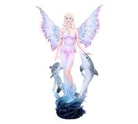 Nemesis Now Fairy Figurine 39.5cm, Pink Delphinia-Figura Decorativa de Hada (39,5 cm), Color Rosa, Resina sintética