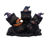Nemesis Now Figura de Amigos Familiares de 18 cm, Resina, Negro, Figura de Gatos Familiares de Bruja, Adorno de Gatitos de Bruja, artículos de Regalo coleccionables, Fundido en la Mejor Resina,