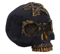 Nemesis Now Figura de Calavera Divine Demise de 15,5 cm, Resina, Negro y Dorado, Adorno de Calavera de Estilo Barroco, decoración gótica, fundida en la Mejor Resina, Pintada a Mano por Expertos