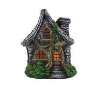 Nemesis Now Figura de casa de hadas iluminada con ventanas LED, estatua de casa de jardín - Figuras de iluminación de cabaña para decoración del hogar o el patio - Manor de roble rizado