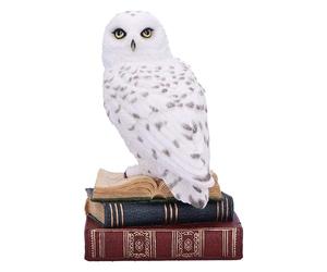Nemesis Now Figura de la Biblioteca de la Sabiduría de 17 cm, Resina, Blanco, búho Blanco sobre Libros, Pieza de exhibición de Libros de fantasía, fundida en la Mejor Resina, Pintada a Mano por