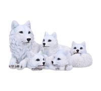 Nemesis Now Figura de protección de Cachorros de 20,5 cm, Resina, Blanco, Figura de Lobo y Madre, Adorno de Familia Madre de Lobo Blanco, artículos de Regalo coleccionables, Fundido en la Mejor