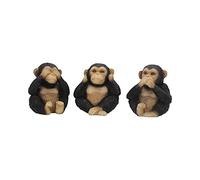 Nemesis Now Figura de Tres chimpancés sabios, 8 cm, Color Negro