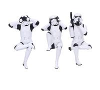 Nemesis Now Figuras de Stormtrooper de Three Wise Sitting de 11 cm, Resina, Blanco, Oficial Original Stormtrooper, Three Wise Shelf Sitters, colección de película de Ciencia ficción, Fundido en la