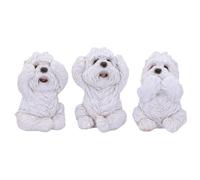 Nemesis Now Figuras de Three Wise Westies – 8 cm – Blanco