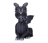 Nemesis Now Cult Cuties Lucifly - Figura de dragón de 10,7 cm, Resina, Negra, Figura de dragón de Cult Cuties, Adorable Figura de dragón cornudo, Detalles Plateados, fundida en la Mejor Resina,