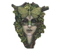 Nemesis Now Fleur - Escultura ovalada para colgar en la pared, 25,5 cm, resina, verde, fundida en la mejor resina, pintada a mano por expertos