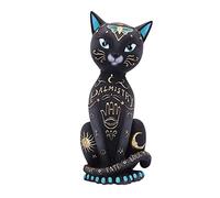 Nemesis Now Figura de Gatito de la Fortuna de 27 cm, Resina, Negra, Figura de Gato quiromancia, Gato Negro adivino, Regalo Espiritual, Fundido en la Mejor Resina, Pintado a Mano por Expertos