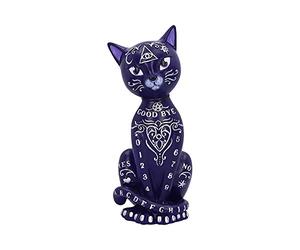 Nemesis Now Gatito místico Morado de 26 cm, Resina, Morado, Figura de Gato Ouija Spirit Board, Figura de Gatito místico, Plancha de diseño Barroco, fundida en Resina, Pintada a Mano cuidadosamente