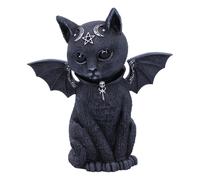 Nemesis Now Figura Malpuss B5149R0 – Gato sombrío con alas, poliresina, Negro y Plata, 10 cm