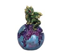 Nemesis Now Geode Guard - Figura de Cristal de Esfera de dragón Verde, 12,7 cm