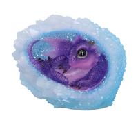 Nemesis Now Geode Nest - Figura de dragón (Morado) de 12,5 cm, Resina, Morado/Azul, dragón Morado en geoda de Cristal, Adorno Coleccionable de dragón, Fundido en la Mejor Resina, Pintado a Mano por