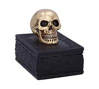 Nemesis Now Golden Skull Black Trinket Box Celtic Opulence-Caja de baratijas Negra con Calavera Dorada, 11.8cm