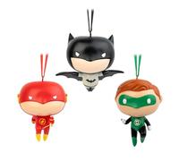 Grupo Erik Set Adornos Navidad DC Comics - Pack Adornos Navidad árbol de Navidad, 3 Figuras superhéroes: Figura Batman, Figura Flash y Figura Linterna Verde - Decoración Navidad DC Comics