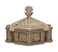 Nemesis Now Harry Potter Hogwarts, caja de baratijas, resina, oro, producto oficial de Harry Potter, caja de accesorios Hogwarts, interior de terciopelo rojo, fundido en la mejor resina, pintado a