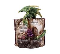 Nemesis Now with Book Crystal Figurine Figura de dragón con Libro de Cristal Hoard Finders, Resina, Verde, 20.8cm