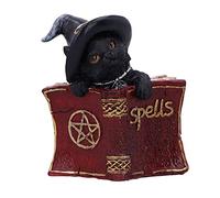 Nemesis Now Kitty's Grimoire - Figura de Libro de hechizos de Gato de 8,2 cm, Resina, Rojo, Figura Familiar de Bruja, complemento Cualquier colección de brujería, Fundido en la Mejor