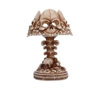 Nemesis Now Last Light - Lámpara gótica de calavera con hueso pintada a mano, diseño de calavera y hueso de polirresina, funciona con pilas, 22,6 cm