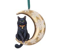 Nemesis Now Lisa Parker - Adorno Colgante de Gato Negro con Luna de 9 cm, Resina, Adorno Colgante de Lisa Parker, Regalo de Gato Negro, Fundido en la Mejor Resina, Pintado a Mano por Expertos
