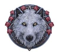 Nemesis Now Lisa Parker Guardian of The Fall White Autumn Wolf Wall Plate, Resina, Blanco, 29L x 29W cm