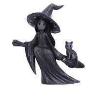 Nemesis Now Little Souls - Figura de viga de 12,7 cm, Resina, Negra, Fantasma Bruja sobre Escoba, fundida en la Mejor Resina, Pintada a Mano por Expertos