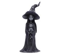 Nemesis Now Figura Little Souls 12 cm Resina negra Fantasma de bruja con gato pintada a mano