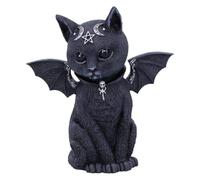 Nemesis Now B5149R0 Malpuss - Figura de Gato sombrío con alas de poliresina, Negro y Plata, 10 cm