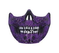 Nemesis Now Máscara de calavera con joyas, diseño intrincado de esqueleto con diamantes de imitación, regalos y cosplay para bailes de máscaras, eventos góticos, color morado