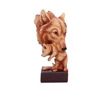 Nemesis Now Natural Protection Wolf Madre y Cachorro Efecto Madera Bust, Poliresina, Talla Única