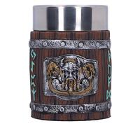 Nemesis Now Norseman - Vaso de chupito de 8 cm, resina, marrón, diseño vikingo nórdico, incluye inserto de acero inoxidable, pintado a mano por expertos, fundido en la mejor resina