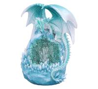 Nemesis Now Northern Lights - Dragón Blanco y Cristal con LED de 20,5 cm, Resina, Blanco, Fundido en la Mejor Resina, Pintado a Mano por Expertos