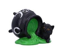 Nemesis Now Ooops - Figura de caldero de Gato, Negro, 8,7 cm