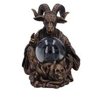 Nemesis Now Orbuculum of the Baphomet - Figura decorativa de orbe iluminador de 16 cm, resina, bronce, bola de pentagrama de Baphomet, adorno de Baphomet y orbe, fundido en la mejor resina, acabado en