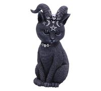 Nemesis Now Figura Pawzuph – Gato sombrío con cuernos, poliresina, negro/plata 11 cm