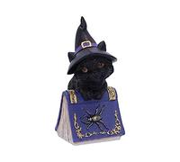 Nemesis Now Pocus Small Witches-Figura Familiar de Gato Negro y Libro de hechizos, Resina, Morado, 12.7cm