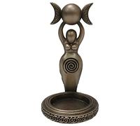 Nemesis Now Portavelas de té Spiral Goddess, Dorado, 12 cm