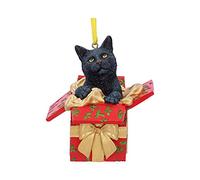 Nemesis Now Lisa Parker - Adorno Colgante de Gato Negro de 9 cm, Resina, Gato en decoración Festiva, decoración navideña de Gato, Fundido en la Mejor Resina, Pintado a Mano por Expertos
