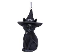 Nemesis Now Adorno colgante de resina Cult Cuties Purrah - gato, 11,5 cm, negro, pintado a mano