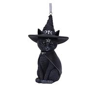 Nemesis Now Cult Cuties Purrah - Adorno Colgante de Resina de 11,5 cm, Color Negro, Adorable Adorno Colgante de Gato hechizante, Gato Bruja, Fundido en la Mejor Resina, Pintado a Mano por Expertos
