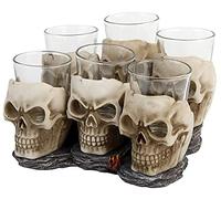 Nemesis Now Six Shooter Skulls - Juego de vasos de chupito (14 cm), diseño de calaveras