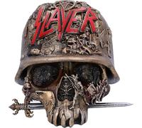 Nemesis Now Slayer - Caja de baratijas de calavera con casco de 17,5 cm, resina, bronce, producto oficial de Slayer, caja de baratijas de calavera, espaciosa pero elegante, fundida en la mejor resina,