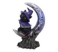 Nemesis Now Sooky Witches - Figura Familiar de Gato Negro y Luna Creciente de 11,5 cm, Resina, Figura de Gato Familiar de Brujas, Figura Sooky, Regalo de Bruja, Fundido en la Mejor Resina, Pintado a