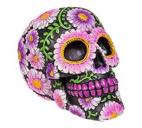 Nemesis Now Sugar Petal Skull Figura Decorativa de 15 cm, con diseño de Calavera con Flores, Negra