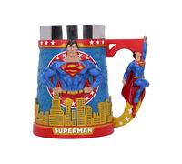 Nemesis Now Taza de cerveza Superman, diseño exclusivo, fundida en la mejor resina, pintada a mano por expertos, inserto extraíble