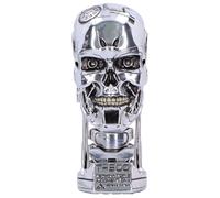 Nemesis Now Terminator 2 Judgment Day T-800 - Figura iluminada | Réplica de busto de calavera LED con licencia oficial de ojos brillantes, 21 cm